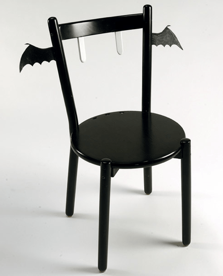 Halloween decorating, over the top halloween, decor, goth decorating, gothic home, bat chair