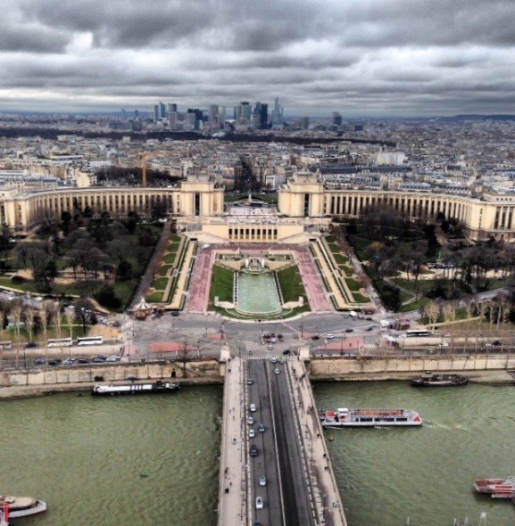 View of Jardin du Trocadero from the Summit of the Eiffel Tower