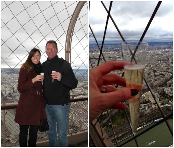 Champagne on top of the Eiffel Tower