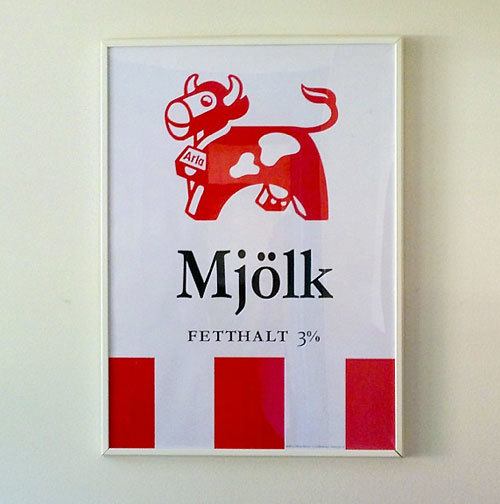Mjölk poster from Sweden via https://s23188.pcdn.co/2013/08/modern-country-kitchen.html