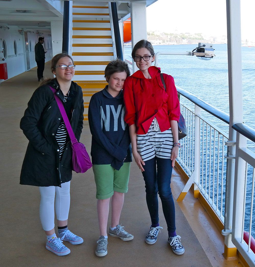 I'm on a boat! Kids on Viking Grace going to Finland