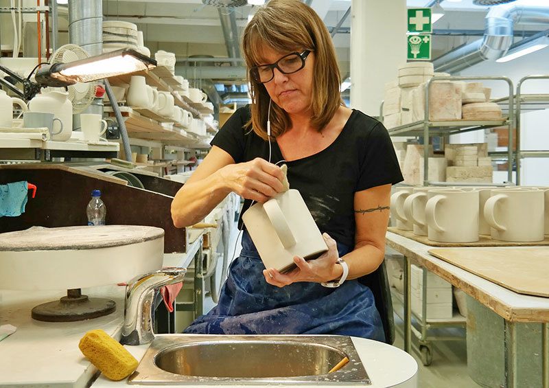 While many of the products are completely machine manufactured in the factory, there are still several products that are handmade. Most of the prints in the ceramics for example are hand-places into each product instead of printed with a machine.